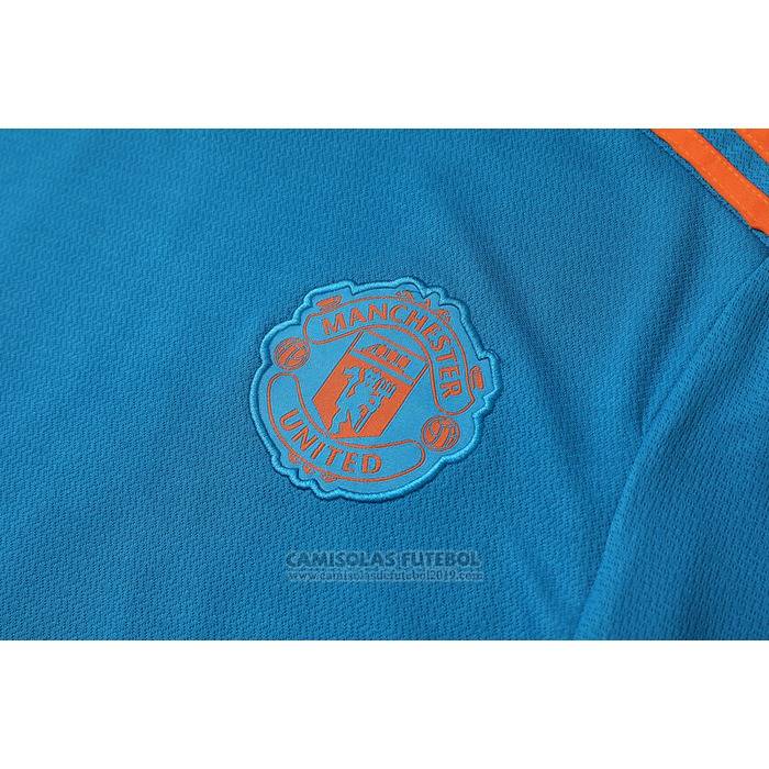 Fato de Treino Manchester United Manga Curta 2022-2023 Azul - Calcas Curta
